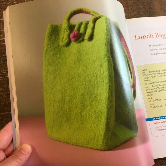 Knit One, Felt Too 25 Knitted Felted Patterns Bag Hat Slippers Pillow Socks Yarn - Picture 3 of 10